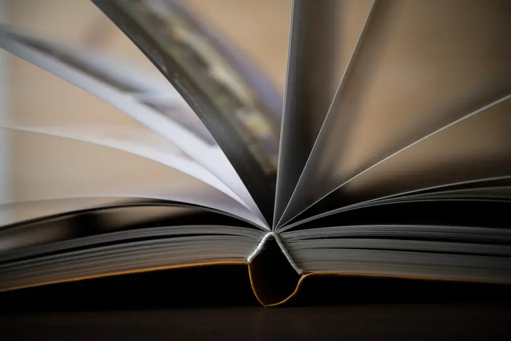 Buchbindung: Aufgeschlagenes Buch
